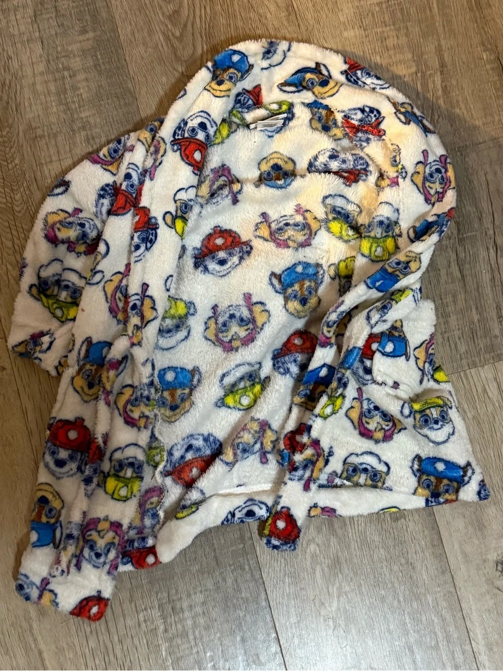 Kids White Plush Paw Patrol Robe Size 2T